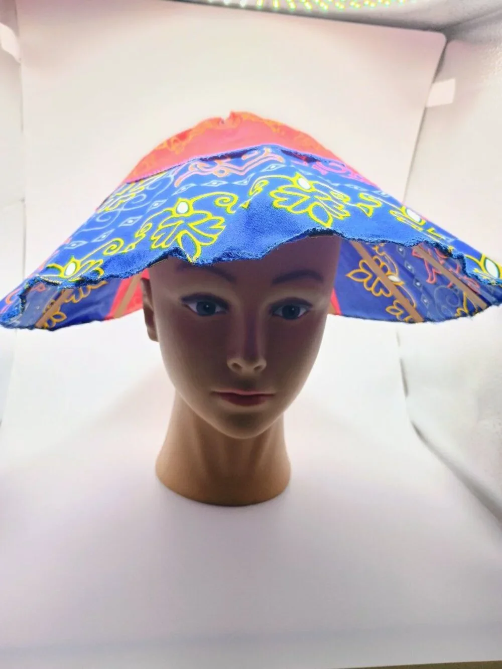 Folding Fan Hat, Filipino Style, Floral Designs